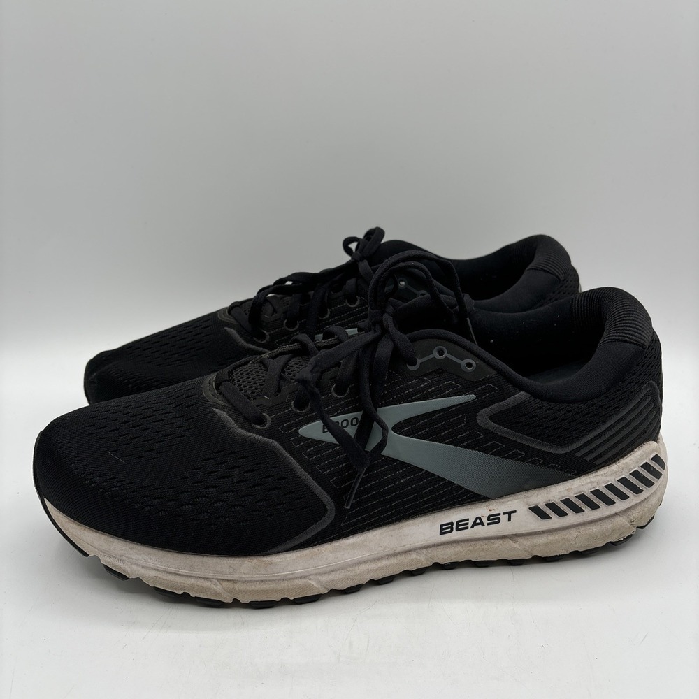 Brooks Beast 20 Black Gray Running Shoes Men's US Size 12 Wide 2E 1103272E051 - Picture 9 of 15